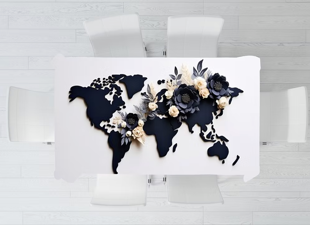 World Map Flower 1