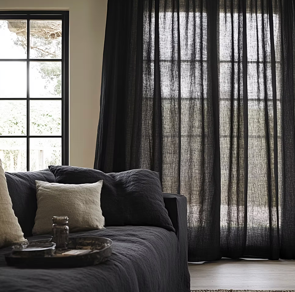 Black Linen Curtians