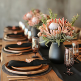 Black Table Runner and Serviettes