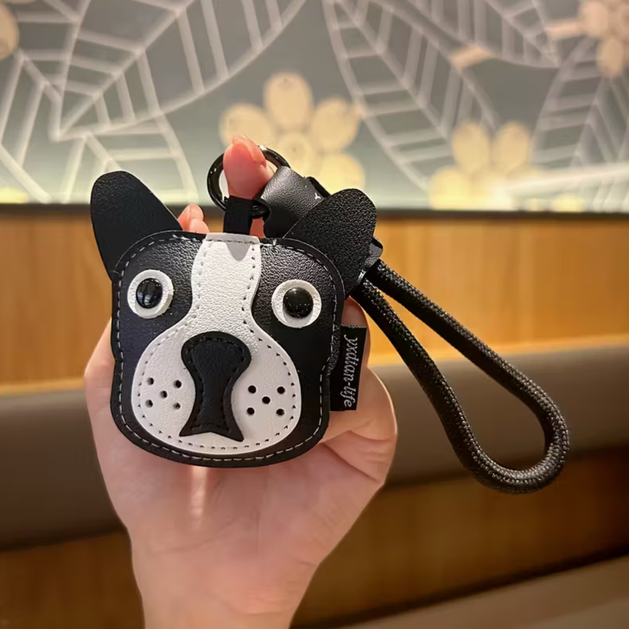 1pc Fashion PU Leather Pet Keychain Bag Pendant