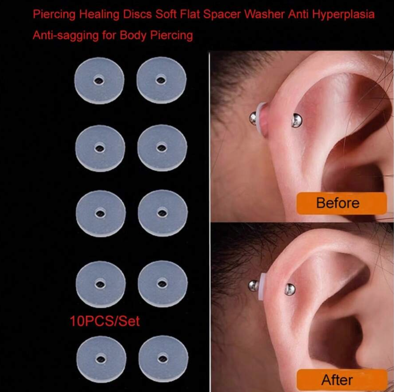 10PCS Piercing Healing Silicone Discs