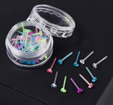 1 Box About 60 Pcs Pretty Hypoallergenic Colorful Ear Stick Earring