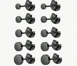 1pair Stainless Steel Black Round Stud Earrings
