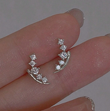 1pair Miniature Wheat Tassel & Rhinestone Decor Earrings