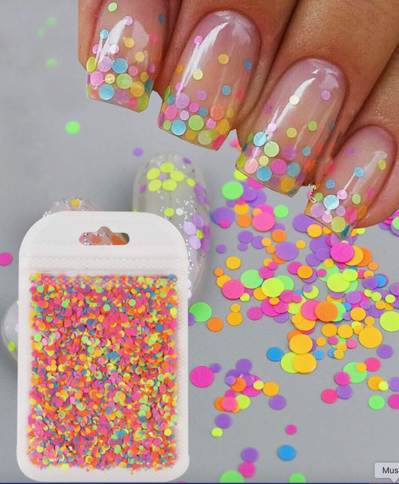 1Pack Round Nail Art Glitter Sequin For Diy Nail Art