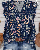 Plus Size Women Casual Vacation Elegant Flare Sleeve Loose Blouse