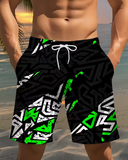 Men'S Stylish Geometric Print Beach Shorts