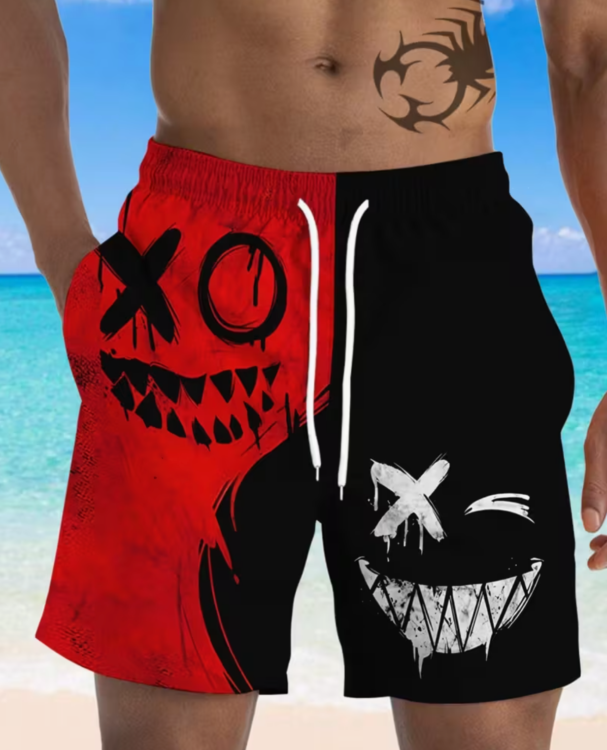 Men's Athletic Swim Trunks with Drawstring Waist