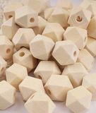 20cm 100pcs Natural Geometric Polygon Shaped Wooden Beads