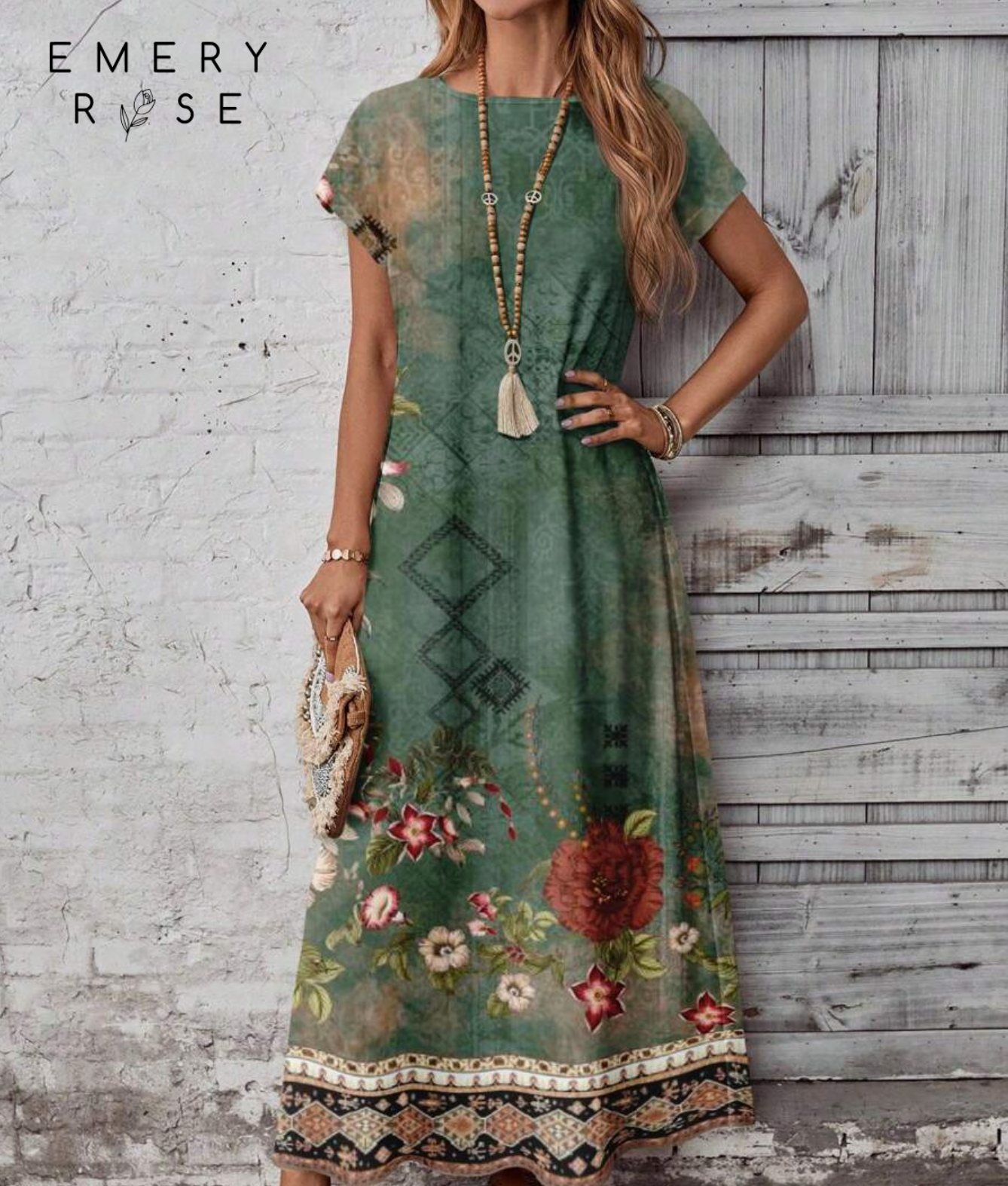 Women's EMERY ROSE Casual Versatile Patterned Dress