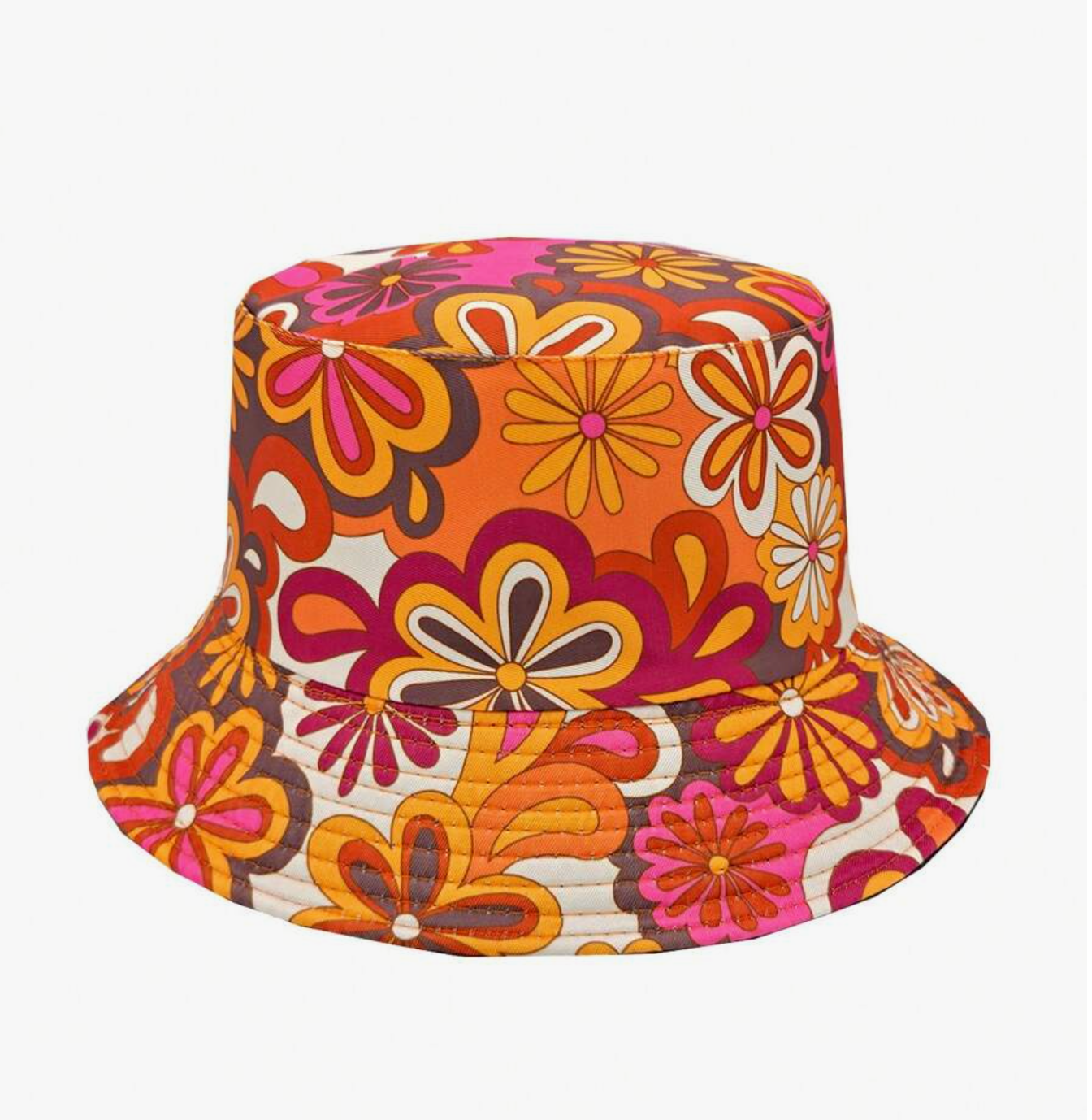 Pineapple Print Lightweight Reversible Bucket Hat-Unisex