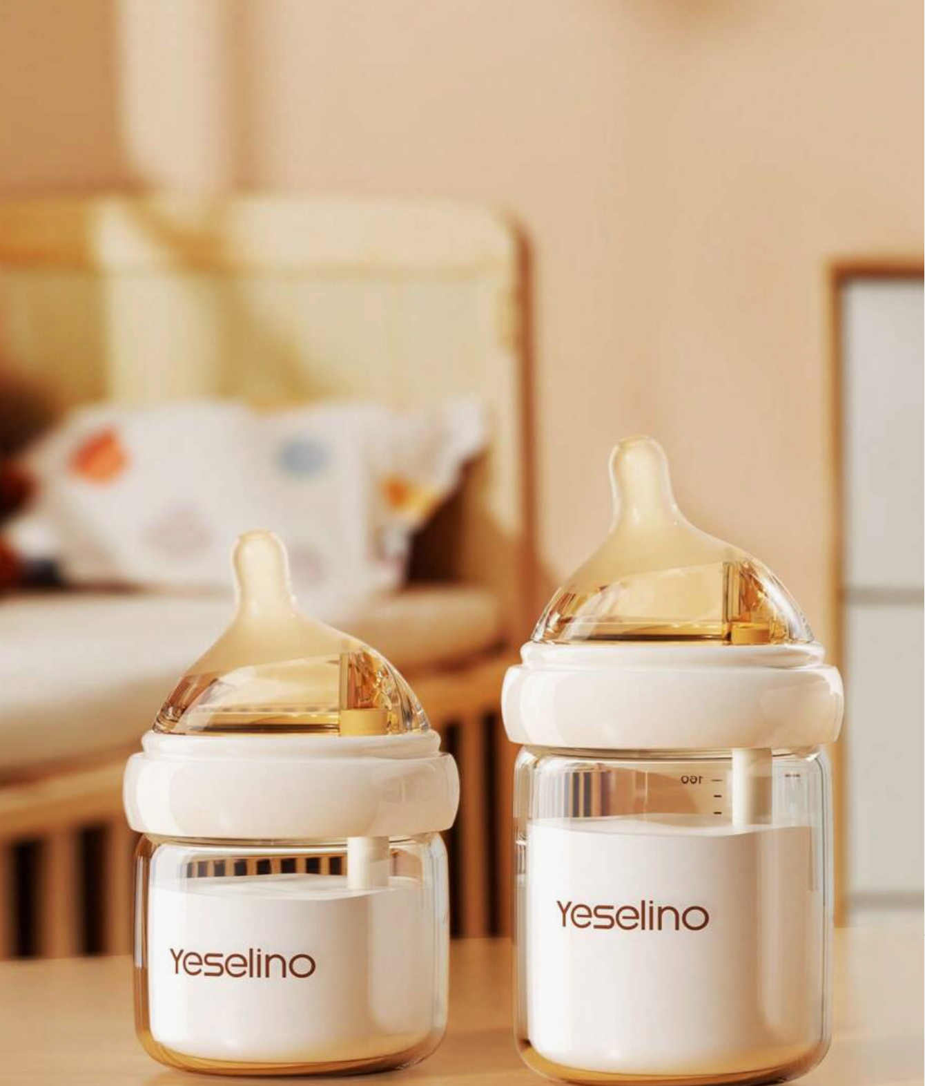 Glass Baby Bottle, Slow/Medium Flow Premium Glass Baby Bottles