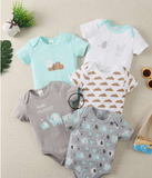 Baby Boys New Style Triangle Bodysuit Animal Printed Short Sleeve Bodysuit