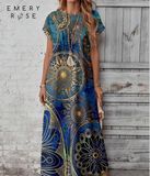EMERY ROSE Women's Casual Retro Pattern Spring/Summer Dress