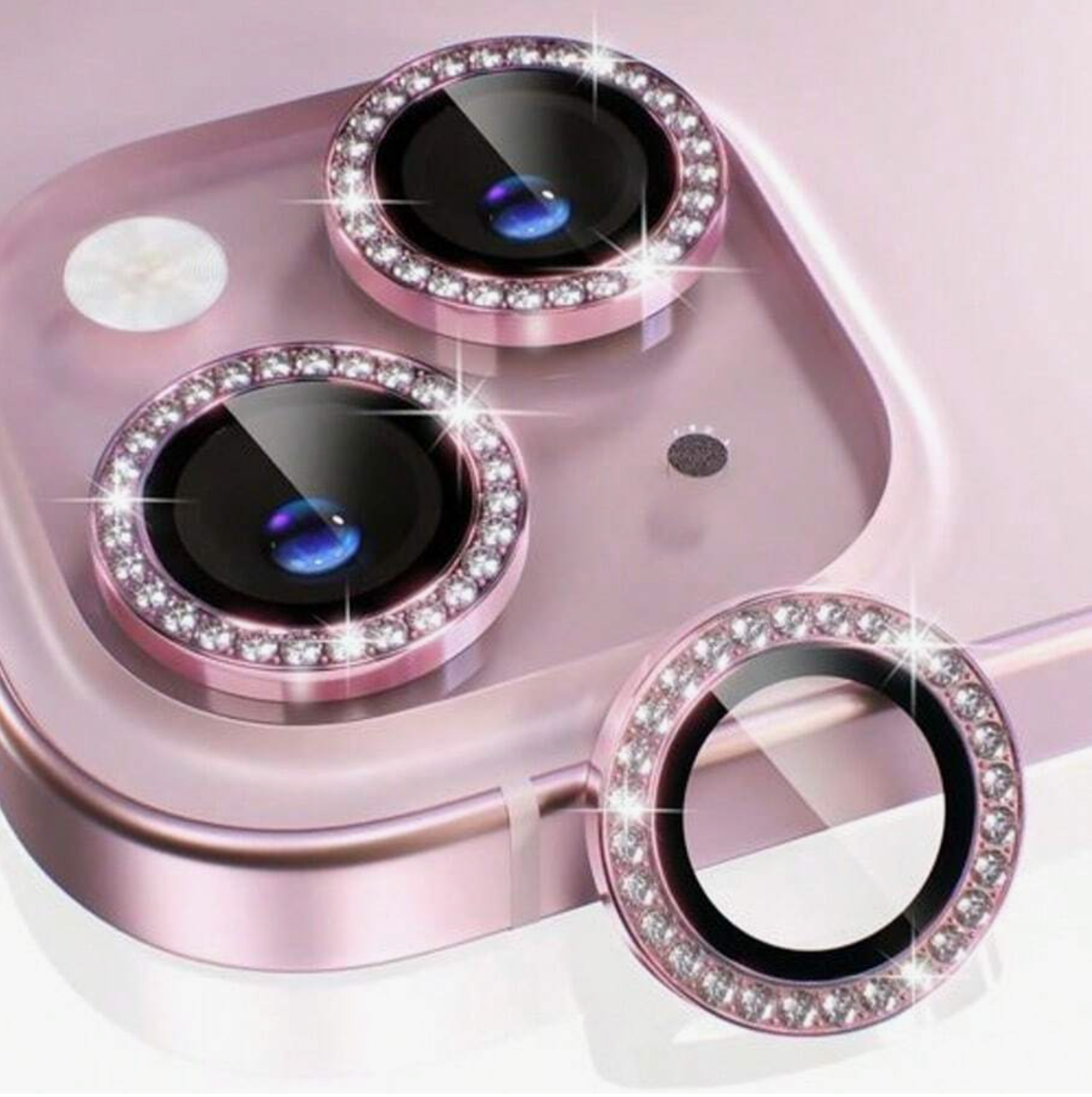 Rhinestone Camera Lens Protector Film Set Compatible With Iphone 12