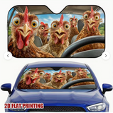 1pc Chicken Driving Car Funny Scene Creative Car Sun Shade
