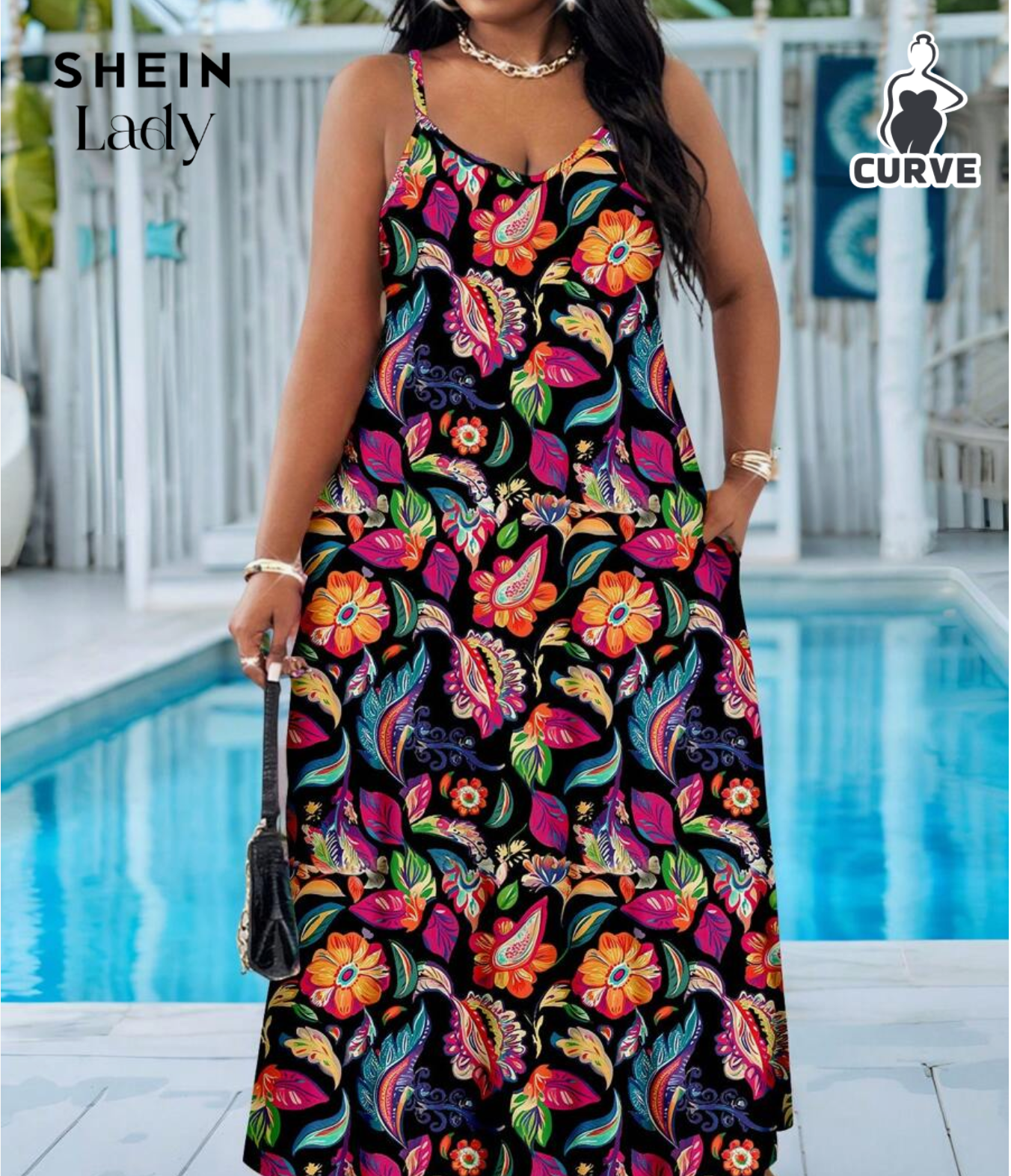 Lady Spring And Summer Casual Floral Print Spaghetti Strap Prom Dress