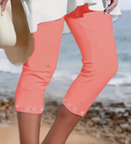 Women's Plus Size Rhinestone Decor Capri Leggings