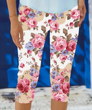 Women'S Plus Size Floral Print Capri Leggings