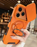 Magnetic 1pc Sliding Window Ring Holder Wireless Charging Phone Case