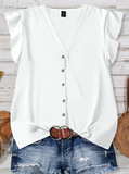 EMERY ROSE Plus Size Women Casual Minimalist White Shirt