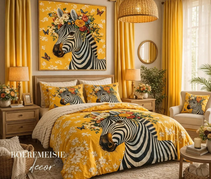 Yellow Zebra Duvet Cover From Boeremiesie