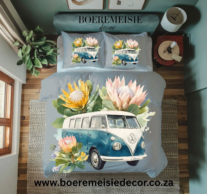 VW And Protea Duvet Cover From Boeremiesie