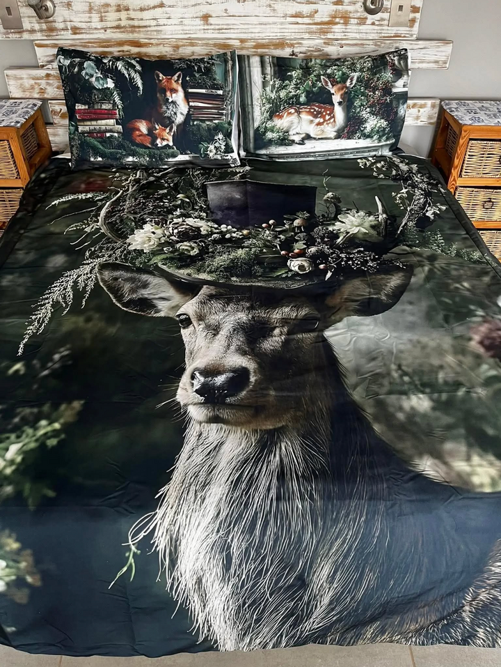 Green Deer Duvet Cover From Boeremiesie