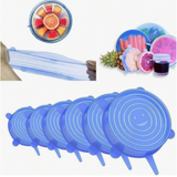 6pcs Silicone Stretch Lid, Food Bowl Cover, Reusable Food Saving Cover, Stretchable Multifunctional Fruit And