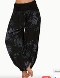 Plus Size, Vacation-style Printed Loose-fitting Casual Wide-leg Harem Pants for Women