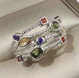 pc Platinum-Plated Zirconia Inlaid Ring, Autumn And Winter Promotion