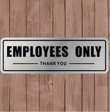 [Modern Sign] Modern Black & White "Employees Only" Self-Adhesive Sign | Durable Plastic, Easy to Install, Ideal for Office, Bathroom, and Commercial Spaces, 23-7.5cm Widtht