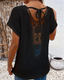 Plus Size Women's V-Neck Batwing Sleeve T-Shirt