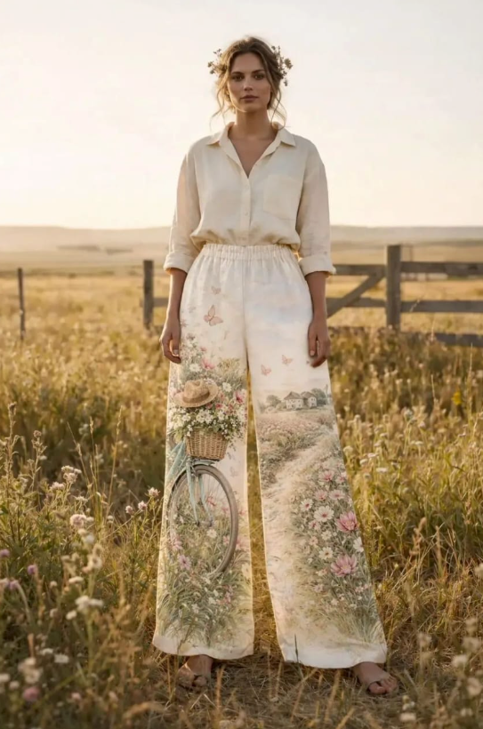 Flowers and Bicycle Pants