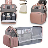 Folding Mommy Bag Lightweight Portable Folding Crib Bed Large-capacity Baby Backpack Female Mommy Outting Bag Mummy Bag