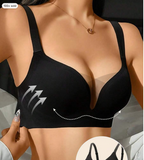 1pc Seamless Mesh Patchwork Adjustable Unpadded Wireless Bra, Casual & Comfortable
