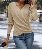 EMERY ROSE Women Casual Solid Wrap Sweater For Autumn & Winter, Christmas