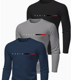 3-Pack Men'S Long-Sleeve T-Shirts, Breathable And Quick-Drying, Crew Neck,