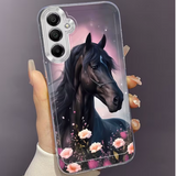 Phone Case: Flower and Wild Horse Pattern Phone Case, Suitable for Samsung Galaxy