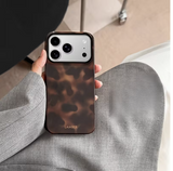 Phone Case: Vintage Coffee Brown Gradient Leopard Print Phone Case