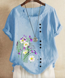 Women's Dandelion Print T-Shirt Short Sleeve Top