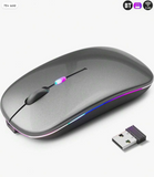 Wireless Bluetooth Mouse – Rechargeable, Silent, Dual Mode (BT 5.2 & USB) With LED Lights