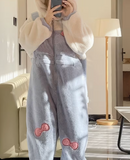 Cute Cartoon Thickened Plush Hooded Pajamas, Stylish And Personalized New Home Wear, Coral Fleece Thickened Onesie That Can Be Worn Outside