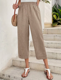 Elastic Waist Comfortable And Versatile Straight Leg Loose Women'S Pants