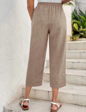 Elastic Waist Comfortable And Versatile Straight Leg Loose Women'S Pants