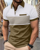 Manfinity Homme Men Summer Daily Striped Polo Shirt With Color Block