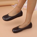 2026 New Coffee Brown Soft Leather Split-Toe Mule Shoes | Retro Low-Cut Slip-On Shoes