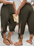 EMERY ROSE Plus Size High Waist Drawstring 7/8 Pants
