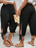 EMERY ROSE Plus Size High Waist Drawstring 7/8 Pants