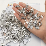 50 Metal Mixed Pendants, Vintage Bracelets, Necklaces, Additions, Jewelry Making Supplies, Exquisite Pendants Wholesale